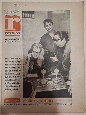 obálka časopisu Československý rozhlas č.34, datum vydání 12.8.1968