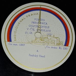 etiketa gramodesky pohřeb TGM