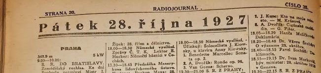 časopis RADIO-JOURNAL, č.35, ročník V., rok 1927