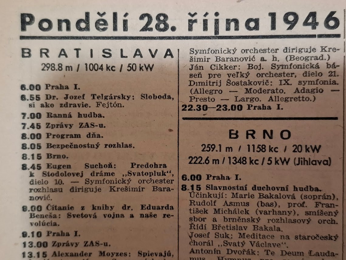 stanice Bratislava, Brno, 28.10.1946