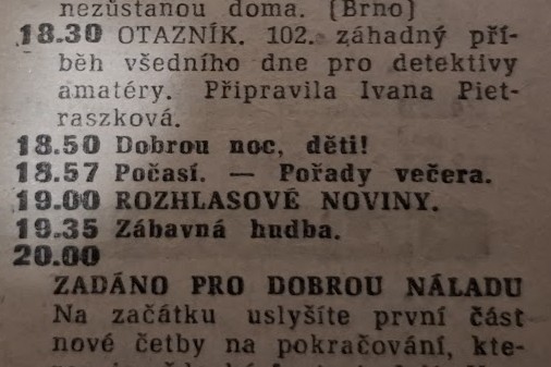 program stanice Praha, 8.prosince 1962
