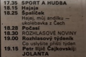 program stanice Praha, 14.ledna 1990
